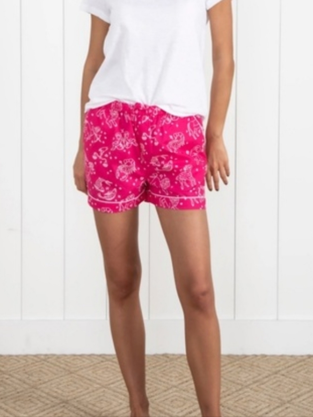 Printfresh Daily Horoscope Pink Sleep Shorts XS